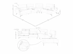 Discount Sofá chaise longue derecha piel arena 6213 Sofá De Piel