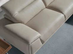 Angel Cerda Sofá chaise longue derecha piel gris taupe 6150