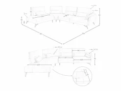 Online Sofá chaise longue izquierda piel arena 6214 Sofá De Piel