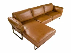 Sale Angel Cerda Sofá chaise longue izquierda piel camel 6231 Marru00f3n