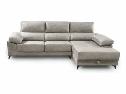 Cambia tus muebles Sofá Chaise Longue izquierdo de 101x293x167 cm con arcón integrado color claro Vis