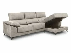 Cambia tus muebles Sofá Chaise Longue izquierdo de 101x293x167 cm con arcón integrado color claro Vis