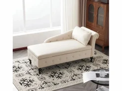 Merax Sofá chaise longue para salón - 144 x 62 x 69 cm - con almacenamiento + cojines + reposabrazos derecho - terciopelo -