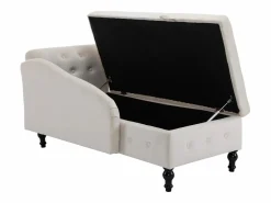 Merax Sofá chaise longue para salón - 144 x 62 x 69 cm - con almacenamiento + cojines + reposabrazos derecho - terciopelo -