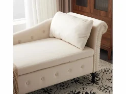 Merax Sofá chaise longue para salón - 144 x 62 x 69 cm - con almacenamiento + cojines + reposabrazos derecho - terciopelo -