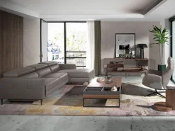 Angel Cerda Sofá chaise longue relax derecha piel gris oscuro 6126
