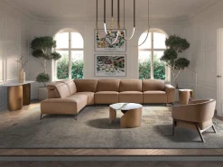 Clearance Sofá chaise longue relax modular izquierdo piel marrón 6281 Sofás Club