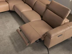 Clearance Sofá chaise longue relax modular izquierdo piel marrón 6281 Sofás Club