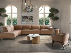 Clearance Sofá chaise longue relax modular izquierdo piel marrón 6281 Sofás Club