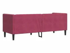 Clicnbuy Sofá Chesterfield 3 plazas con cojines terciopelo tinto
