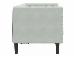 Clearance Sofá Chesterfield 2 plazas con cojines terciopelo claro Sofás Chesterfield
