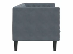 Best Clicnbuy Sofá Chesterfield 3 plazas con cojines terciopelo oscuro Gris