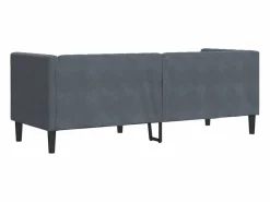 Best Clicnbuy Sofá Chesterfield 3 plazas con cojines terciopelo oscuro Gris