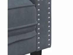 Best Clicnbuy Sofá Chesterfield 3 plazas con cojines terciopelo oscuro Gris