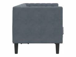 Clicnbuy Sofá Chesterfield 2 plazas con cojines terciopelo oscuro