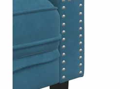 New Clicnbuy Sofá Chesterfield 3 plazas con cojines terciopelo Azul