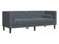 Discount Sofá Chesterfield 3 plazas con cojines terciopelo oscuro Todos Los Sofás|Sofá De Terciopelo