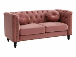 Vente-unique Sofá chesterfield 2 plazas de terciopelo viejo TURNER
