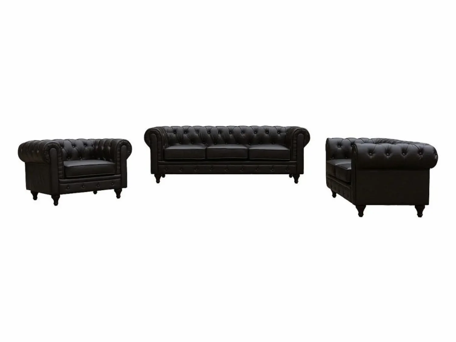 Habitat et jardin Sofá Chesterfield "Aliza" 3 plazas - Marron Marru00f3n