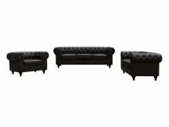 Habitat et jardin Sofá Chesterfield "Aliza"- 2 plazas - Marron Blanco