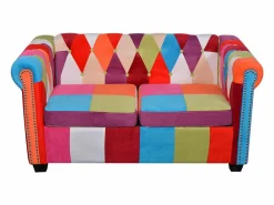 Online Clicnbuy Sofá Chesterfield de 2 plazas tela Multicolor