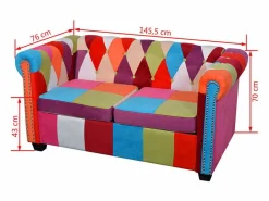 Online Clicnbuy Sofá Chesterfield de 2 plazas tela Multicolor