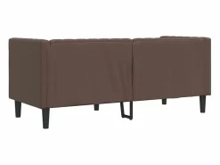 Clicnbuy Sofá Chesterfield de 2 plazas cuero artificial marrón