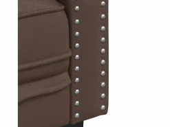 Clicnbuy Sofá Chesterfield de 2 plazas cuero artificial marrón