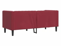 Hot Clicnbuy Sofá Chesterfield de 2 plazas cuero artificial tinto Rojo