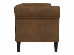 Online Sofá chesterfield de 2 plazas tela marrón Sofás Chesterfield