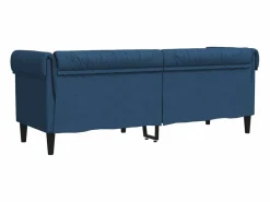 New Clicnbuy Sofá Chesterfield de 3 plazas tela Azul