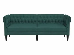 Outlet Clicnbuy Sofá Chesterfield de 3 plazas tela oscuro Verde