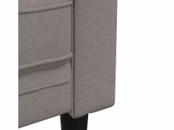 Clicnbuy Sofá Chesterfield de 2 plazas tela gris taupe