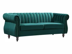 Best Sofá chesterfield de 3 plazas de terciopelo TRUMBO Sofá De Terciopelo|Sofás Chesterfield
