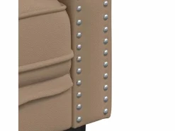 Clicnbuy Sofá Chesterfield de 2 plazas cuero artificial marrón capuchino