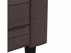 Clicnbuy Sofá Chesterfield de 3 plazas tela marrón oscuro