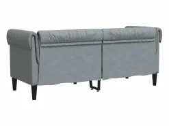 Outlet Clicnbuy Sofá Chesterfield de 2 plazas tela claro Gris