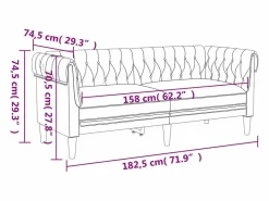 Outlet Clicnbuy Sofá Chesterfield de 2 plazas tela claro Gris