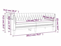 Sale Sofá Chesterfield de 3 plazas lino Sofá Relax
