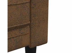 Online vidaxl Sofá Chesterfield de 3 plazas tela marrón Marru00f3n