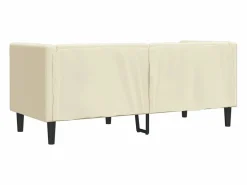 Outlet Clicnbuy Sofá Chesterfield de 2 plazas cuero artificial blanco Crema