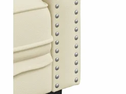 Outlet Clicnbuy Sofá Chesterfield de 2 plazas cuero artificial blanco Crema
