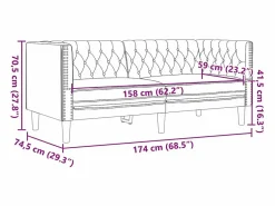 Outlet Clicnbuy Sofá Chesterfield de 2 plazas cuero artificial blanco Crema