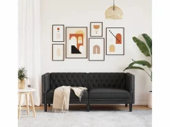 Clicnbuy Sofá Chesterfield de 2 plazas cuero artificial