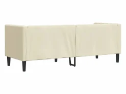 Clearance Sofá Chesterfield de 3 plazas cuero artificial blanco Sofás Chesterfield|Sofás De Piel Sintética