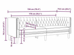 Clearance Sofá Chesterfield de 3 plazas cuero artificial blanco Sofás Chesterfield|Sofás De Piel Sintética