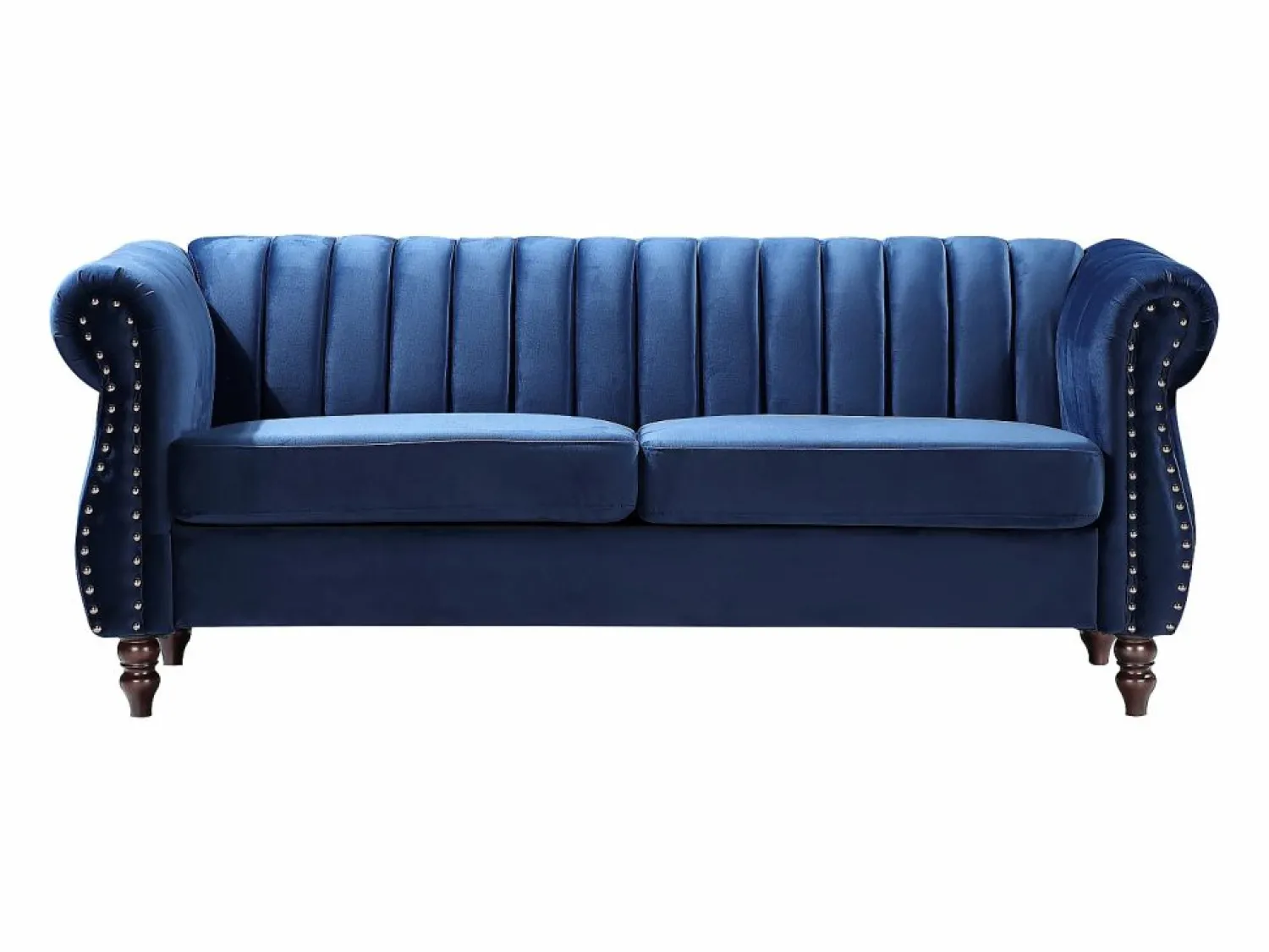 Best Sofá chesterfield de 3 plazas de terciopelo Azul real TRUMBO Sofá De Terciopelo|Sofás Chesterfield