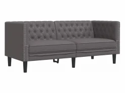 Clicnbuy Sofá Chesterfield de 2 plazas cuero artificial
