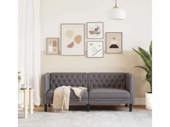 Clicnbuy Sofá Chesterfield de 2 plazas cuero artificial