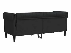 Clearance vidaxl Sofá Chesterfield de 2 plazas tela Negro